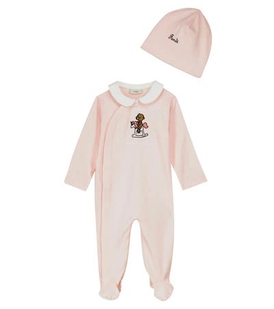 Baby Stretch Cotton Onesie Bib And Hat Set in White 